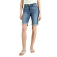 thumbnail image 1 of INC International Concepts Womens Mid Rise Contrast Trim Shorts Medium Indigo 16, 1 of 1