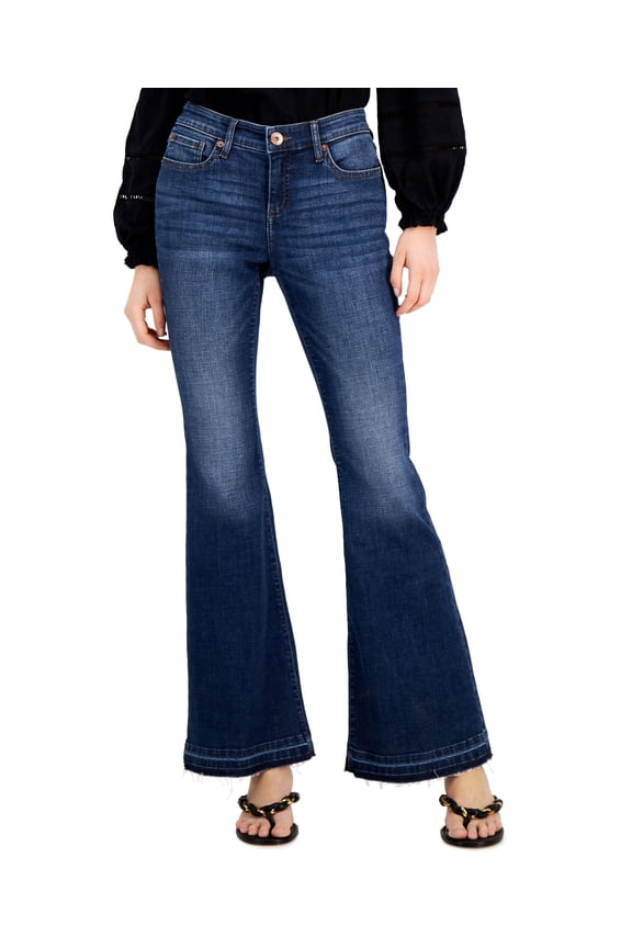 Womens Mid Rise Flare Jeans Medium Indigo 0