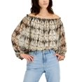 thumbnail image 1 of INC International Concepts Womens Off The Shoulder Printed Top Mini Ikat Dream XS, 1 of 1