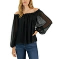 thumbnail image 1 of INC International Concepts Womens Off The Shoulder Top Deep Black XS, 1 of 1