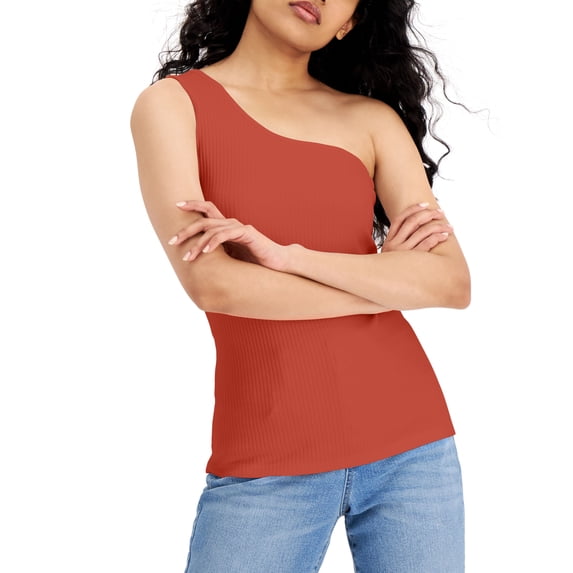 INC International Concepts Womens One Shoulder Tank Top Summer Fig L
