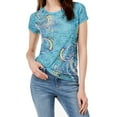 thumbnail image 1 of INC International Concepts Womens Printed Crew Neck T-Shirt, 1 of 2