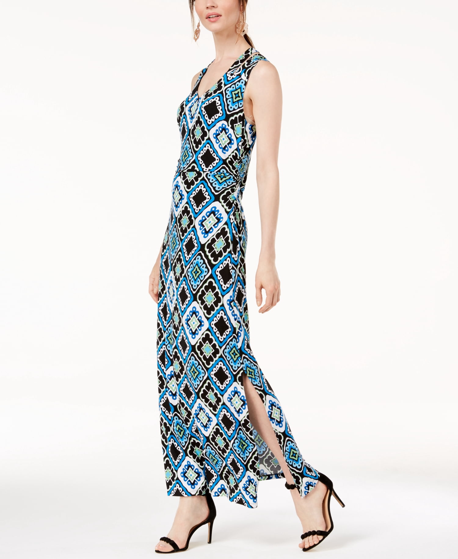 chinese dress ladies INC International Concepts Women's Multi-Dot Sleeveless Maxi Wrap Dress,  Size 10, Junior Dot at Amazon Women's Clothing store