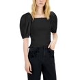 thumbnail image 1 of INC International Concepts Womens Puff Sleeve Smocked Top Deep Black L, 1 of 1