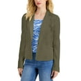 thumbnail image 1 of INC International Concepts Womens Puff Sleeve Solid Single Button Jacket Burnt Olive XL, 1 of 1