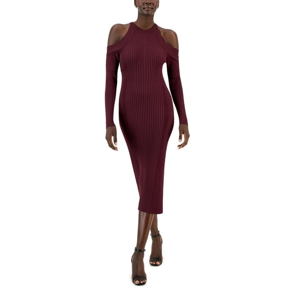 INC International Concepts Womens Ribbed Bodycon Dress Port XL