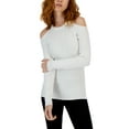 thumbnail image 1 of INC International Concepts Womens Ribbed Cold Shoulder Sweater Washed White M, 1 of 1
