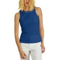 thumbnail image 1 of INC International Concepts Womens Ribbed Crewneck Top Blue Marine L, 1 of 1