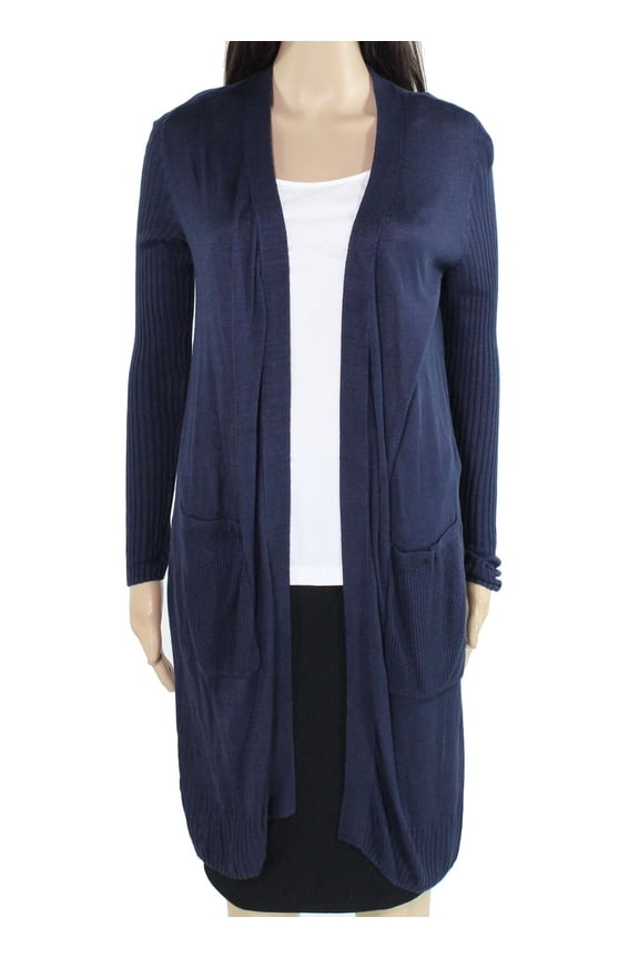 Womens Ribbed Duster Cardigan Deep Twilight S