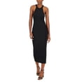 thumbnail image 1 of INC International Concepts Womens Ribbed Knit Halter Bodycon Dress Deep Black L, 1 of 1