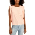thumbnail image 1 of INC International Concepts Womens Ruched Shoulder Sleeveless Top First Blush L, 1 of 1