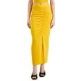 thumbnail image 1 of INC International Concepts Womens Ruched Slit Midi Skirt Roasted Squash S, 1 of 1