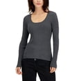 thumbnail image 1 of INC International Concepts Womens Scoop Neck Ribbed Sweater Medium Heather Grey XL, 1 of 1