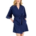 thumbnail image 1 of INC International Concepts Womens Shine Lace Wrap Robe Medieval Blue L, 1 of 1