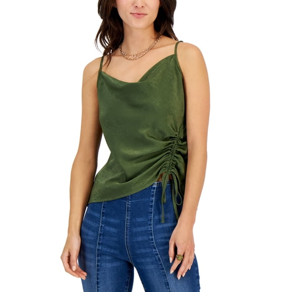 INC International Concepts Womens Side Ruched Camisole Camisole Costa Green S