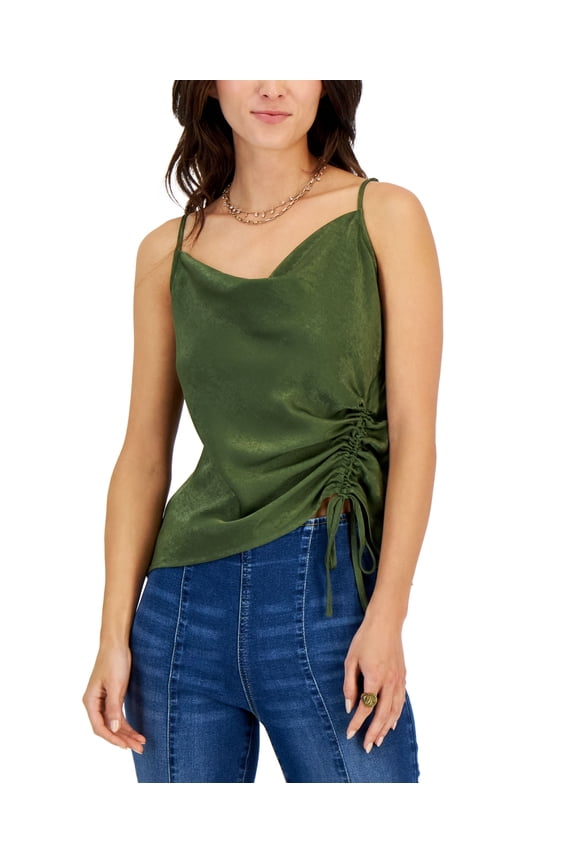 Womens Side Ruched Camisole Costa Green L