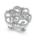 thumbnail image 1 of INC International Concepts Womens Silver-Tone Pave Rose Rings, 9, 1 of 2