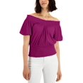 thumbnail image 1 of INC International Concepts Womens Smocked Top Cranberry Rose XS, 1 of 1
