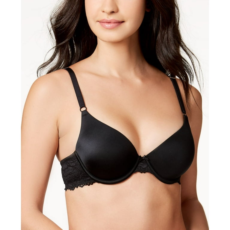 INC International Concepts Womens Smooth And Lace Demi Bra,Black,42C