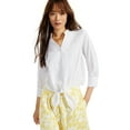 thumbnail image 1 of INC International Concepts Womens Tie Hem Button Down Top Bright White L, 1 of 1