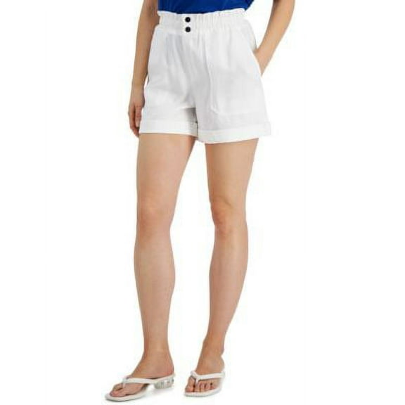 INC International Concepts Womens Twill Shorts Bright White 10