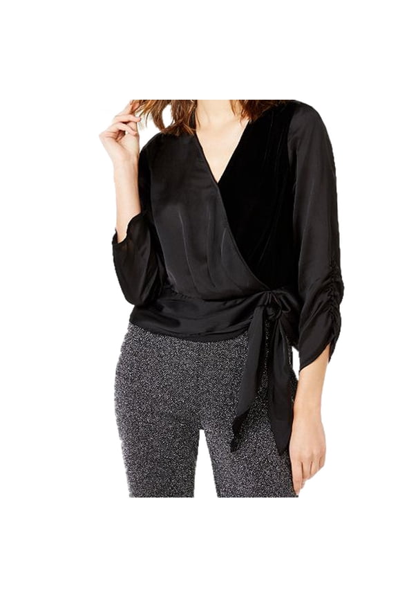 Womens Velvet Wrap Top