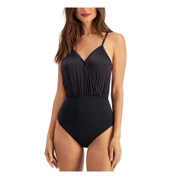 INC Intimates Black No Cups Surplice Neckline Light Control Bodysuit ...