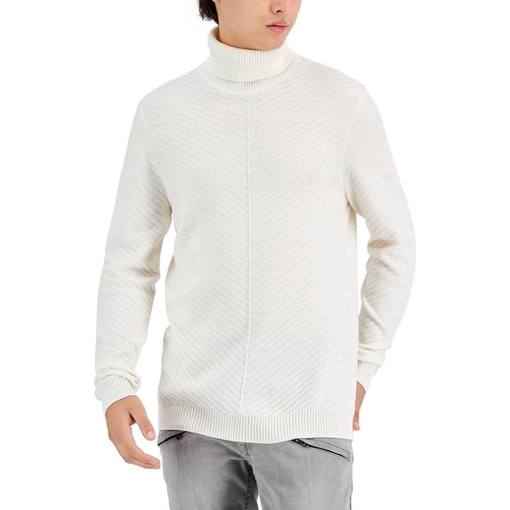 INC Mens Axel Ribbed Knit Long Sleeves Turtleneck Sweater