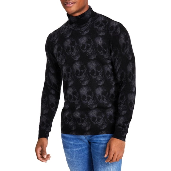 INC International Concepts Men's Billie Regular Fit Wool Turtleneck Sweater Black Size Small