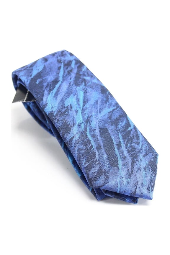 Mens Blue Acid Wash Slim Neck Tie