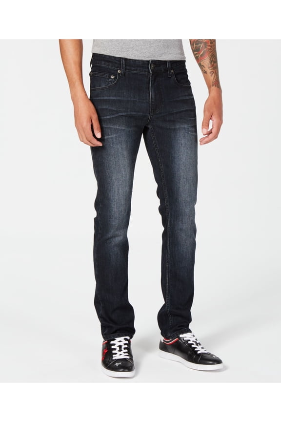 Mens Blue Straight Leg, Slim Fit Jeans 32W/ 32L