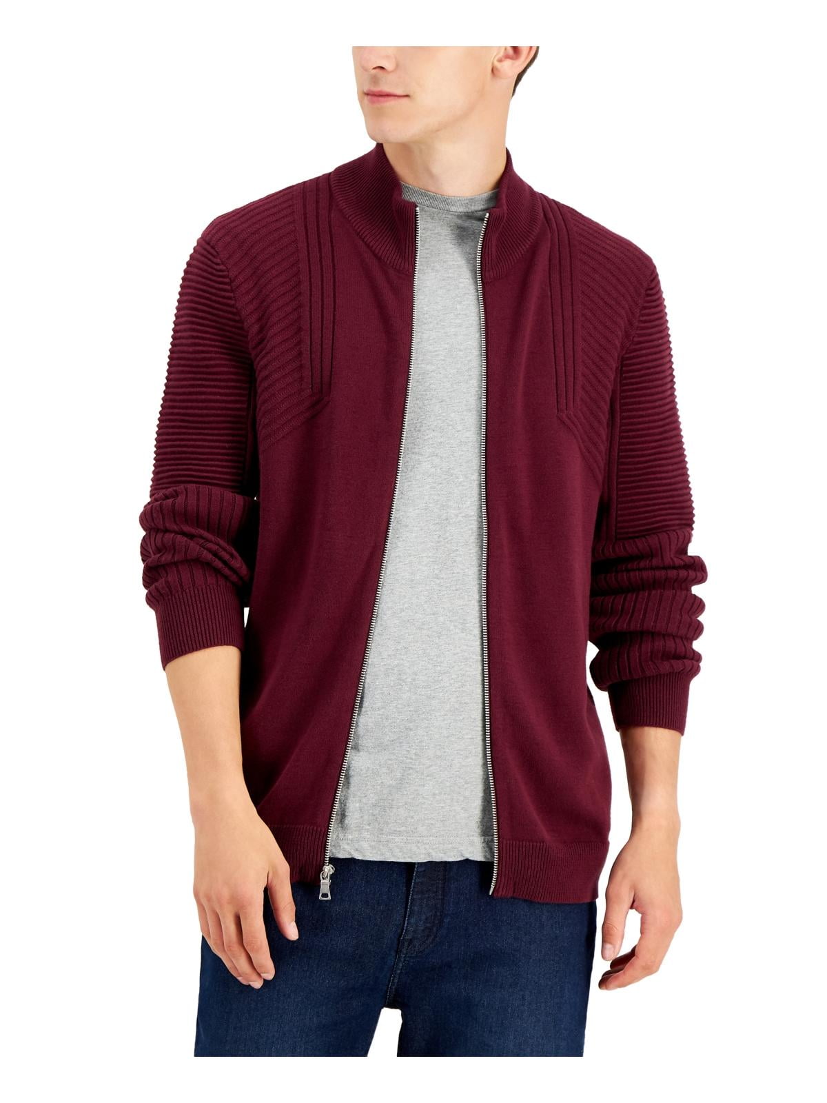 Zip-Up Ribbed Sweater for Men main image 0