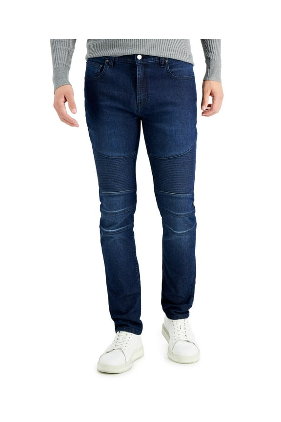 INC Mens Dark Wash Mid-Rise Skinny Jeans