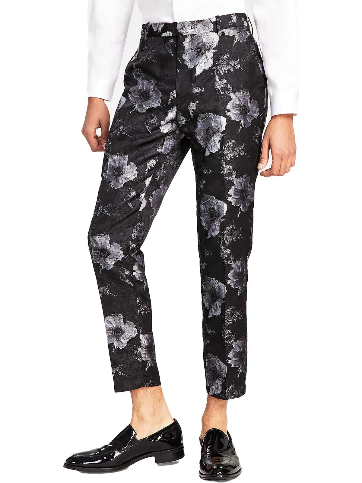Inc Mens Floral Slim Fit Dress Pants Black 33