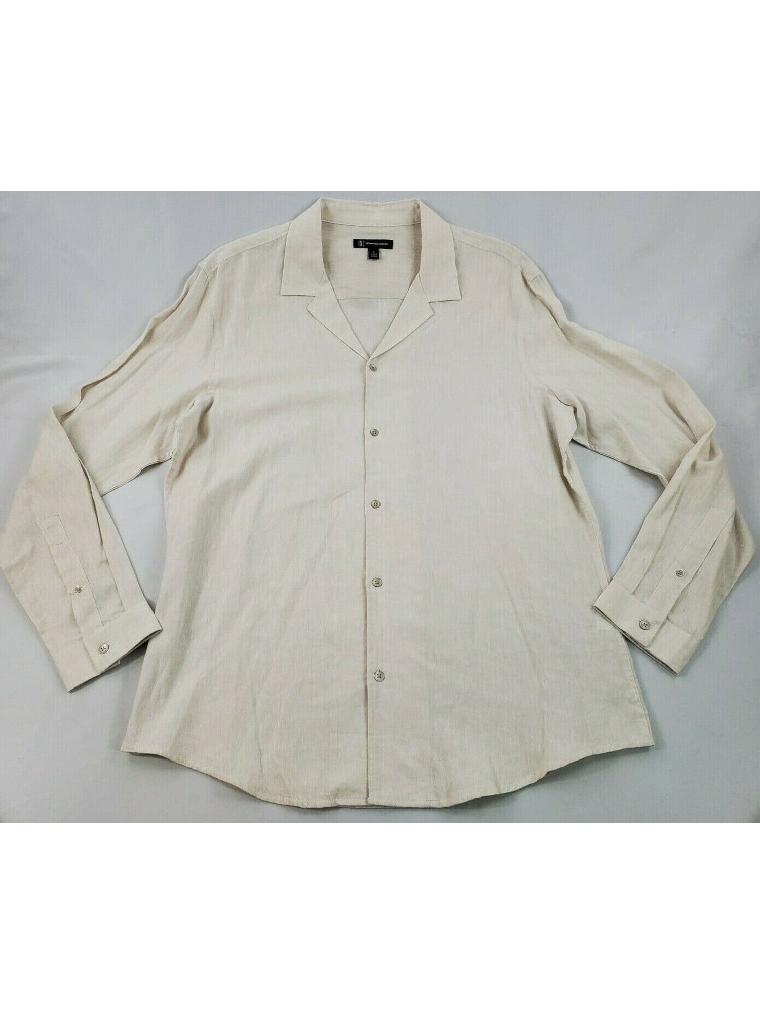 slim fit dress slacks LA Smith | LA Smith Men's Ivory Slim-Fit Shirt - MENSWEARR main image 1