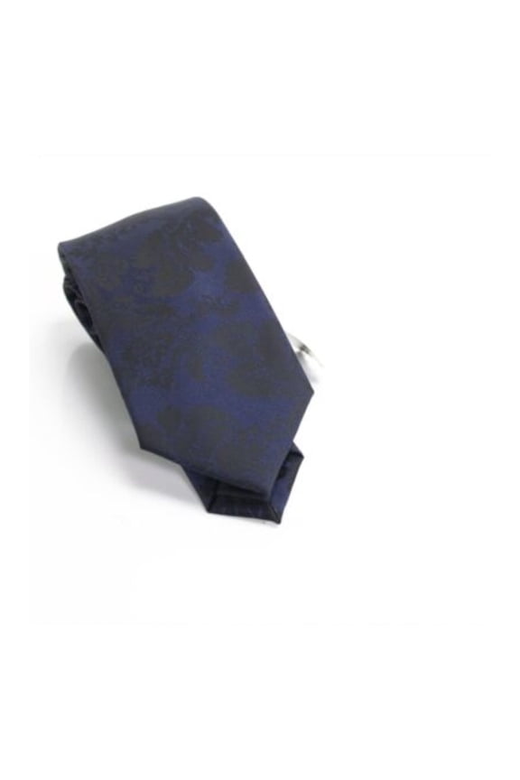 Mens Navy Floral Slim Neck Tie