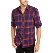 INC Mens Plaid Spread Collar Button-Down Shirt