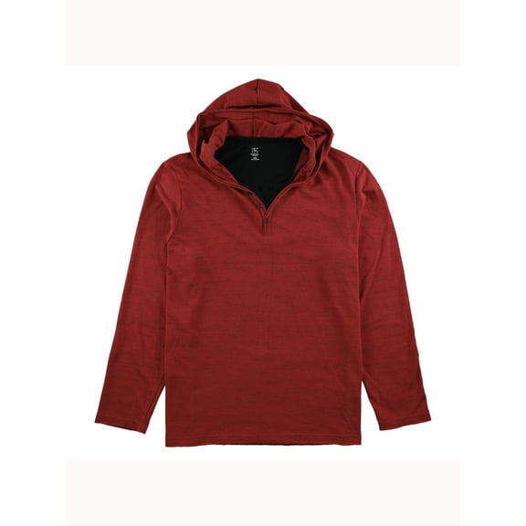 INC Mens Red Heather Crew Neck Classic Fit Hooded T-Shirt XL