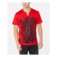 thumbnail image 1 of INC Mens Red Printed V Neck Shirt 3XL, 1 of 2