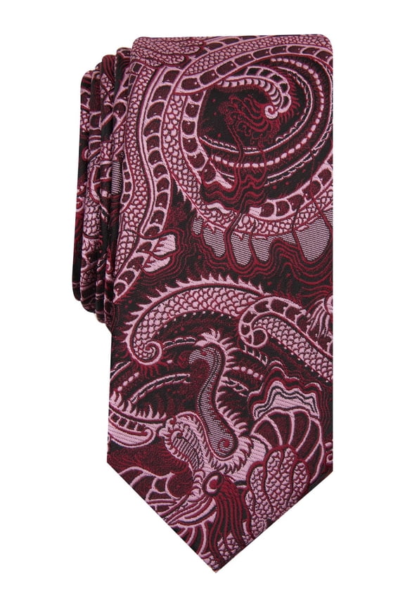 Mens Tattoo Paisley Professional Neck Tie Red O/S