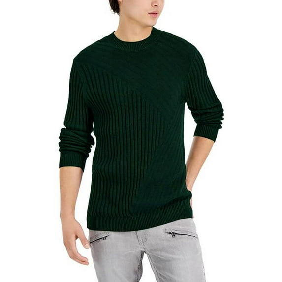 INC Mens Tucker Cotton Ribbed Crewneck Sweater