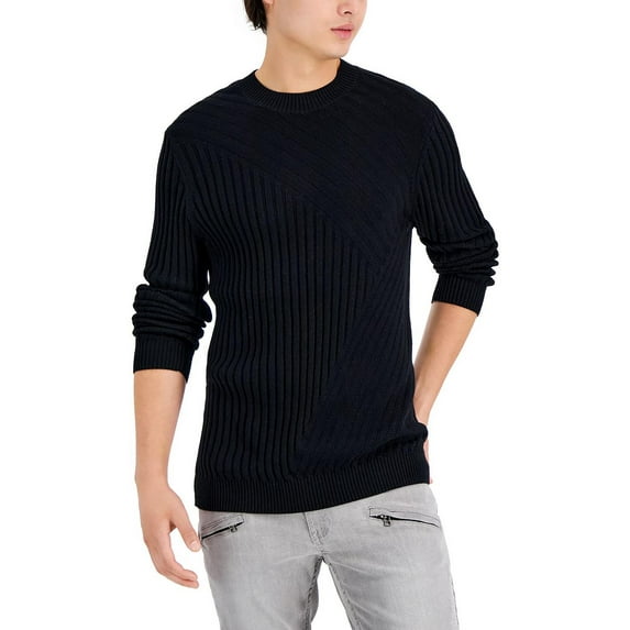INC Mens Tucker Cotton Ribbed Crewneck Sweater
