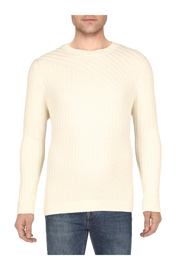 International Concepts Mens Tucker Crewneck Sweater Antique White 2XL