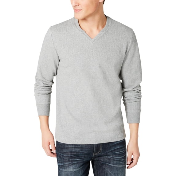 INC Mens V-Neck Textured Sweatshirt