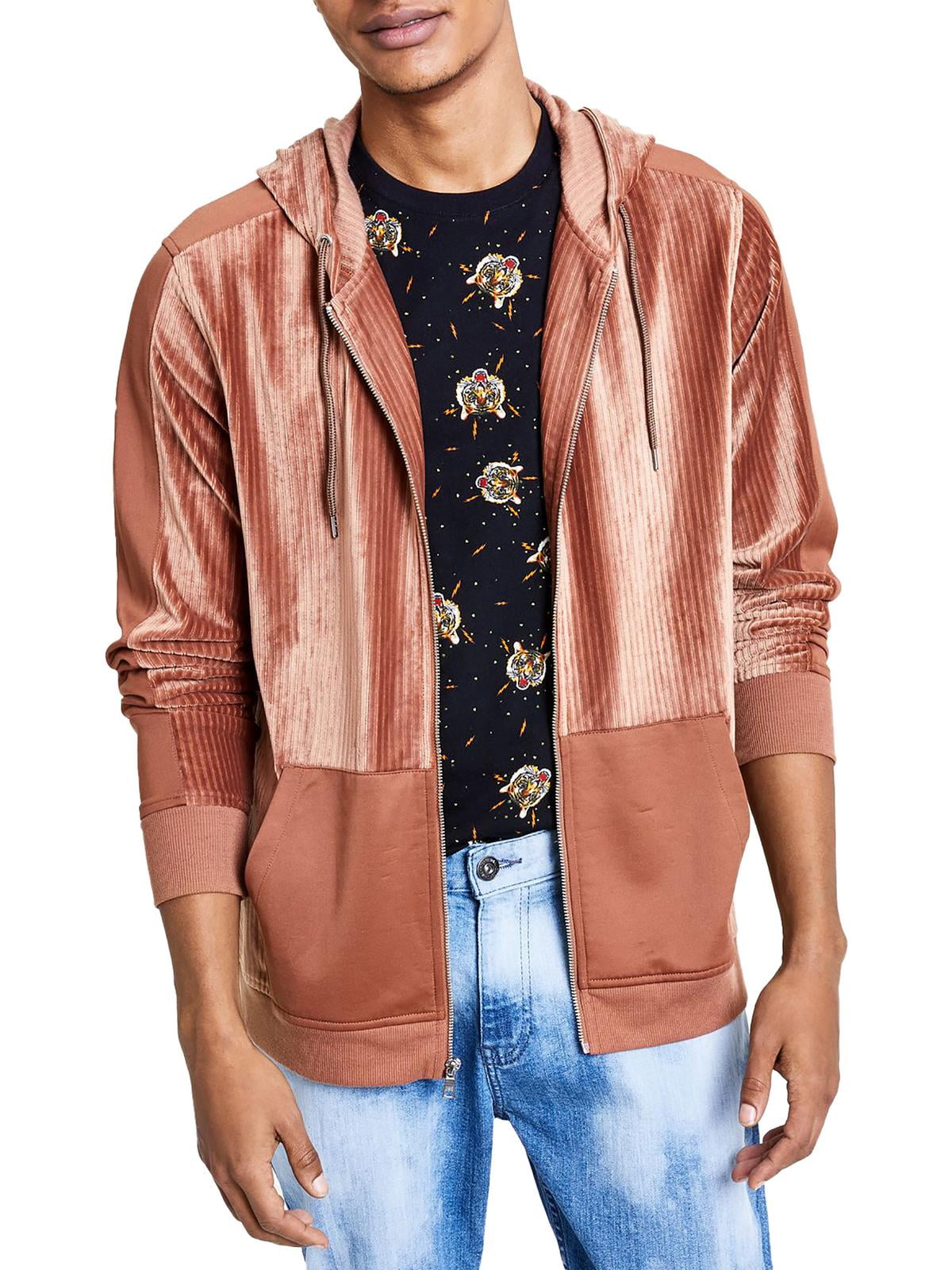 INC Mens Velour Jacket Zip Hoodie