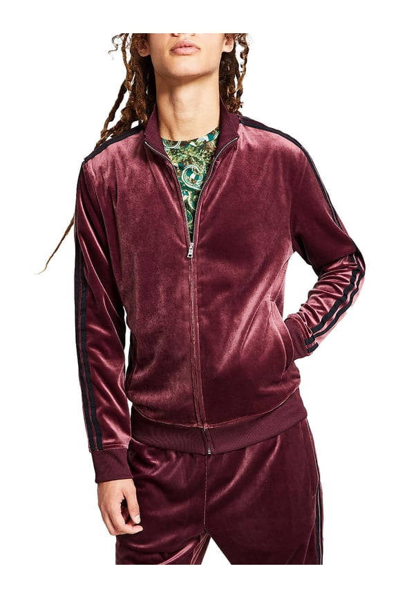 Mens Velour Sweatshirt Track Jacket