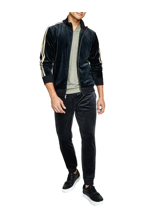 Mens Velour Sweatshirt Track Jacket