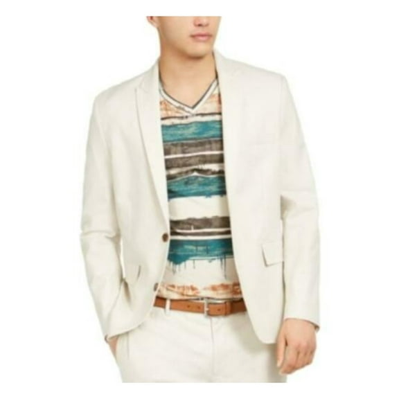 INC Mens White Single Breasted Blazer M