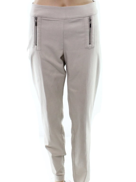 NEW Beige Women's Size 6 Zip Detail Curvy Fit Skinny Pants Stretch