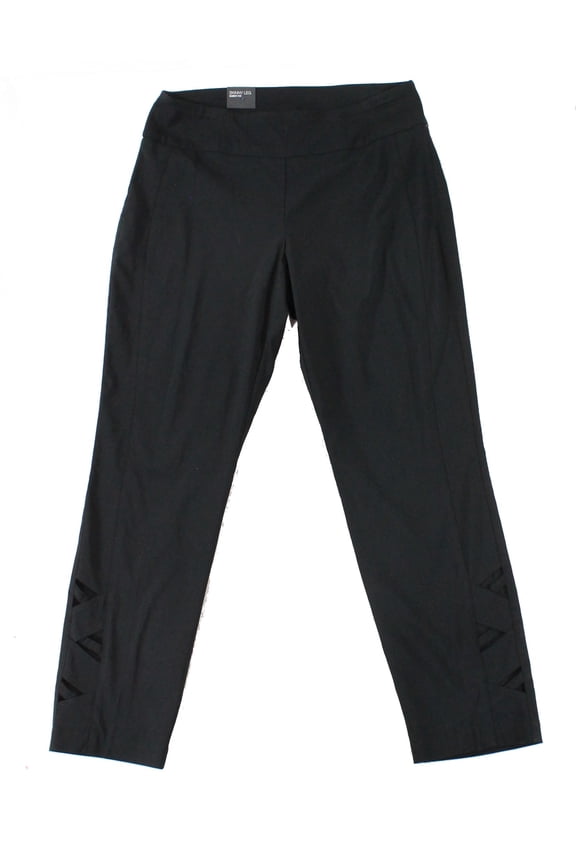 NEW Black Curvy Fit Women Size 10 Side-Cutout Casual Pants Stretch